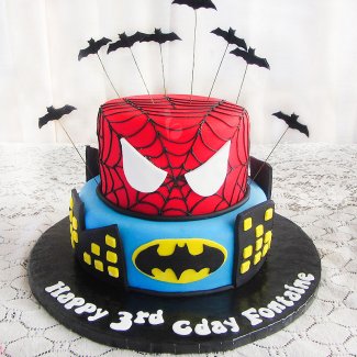 Spider n Superman Cake